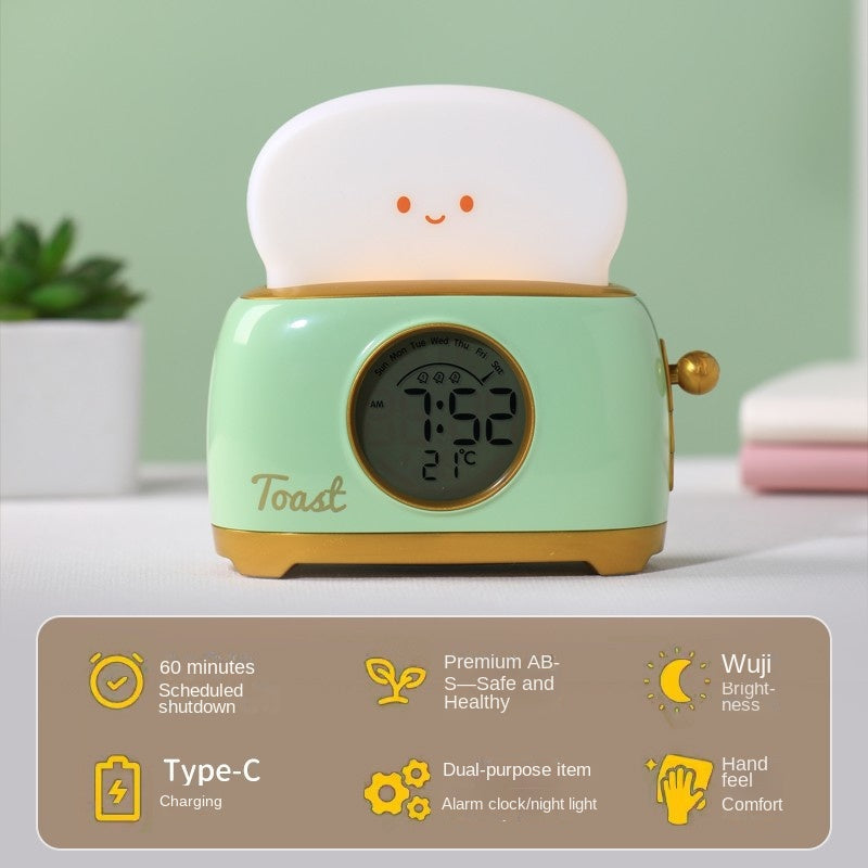 Bread Maker Alarm Clock Night Light for Students, High-Design Countdown Timer with Temperature Display and Alarm Function