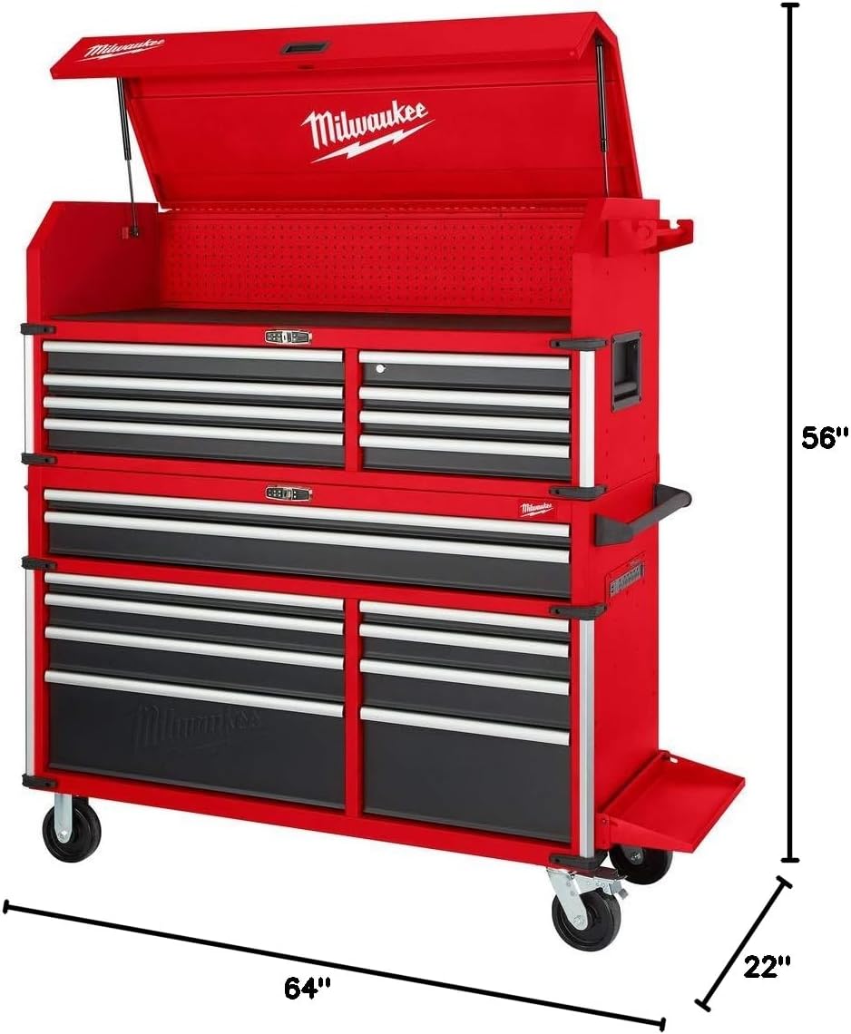 Milwaukee 56 in. 18-Drawer Tool Chest and Cabinet Combo with Electronic Keypad Lock