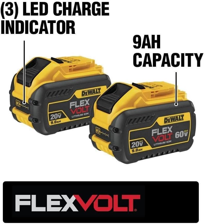 DEWALT FLEXVOLT 20V/60V MAX* Batteries, 9.0-Ah, 2-Pack (DCB609-2)