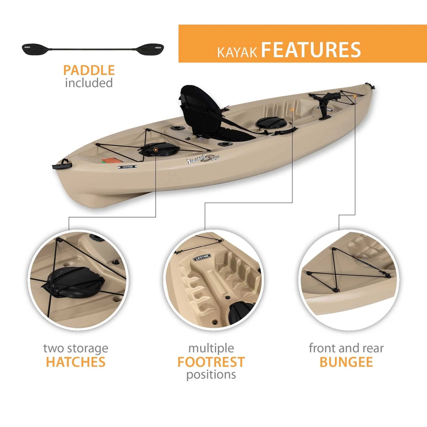 Lifetime Tamarack Angler 100 Fishing Kayak (Paddles Included)